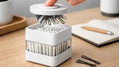 Gör en magnetisk push-ask av bomullspinneasken – perfekt för gem, klamrar och hårnålar